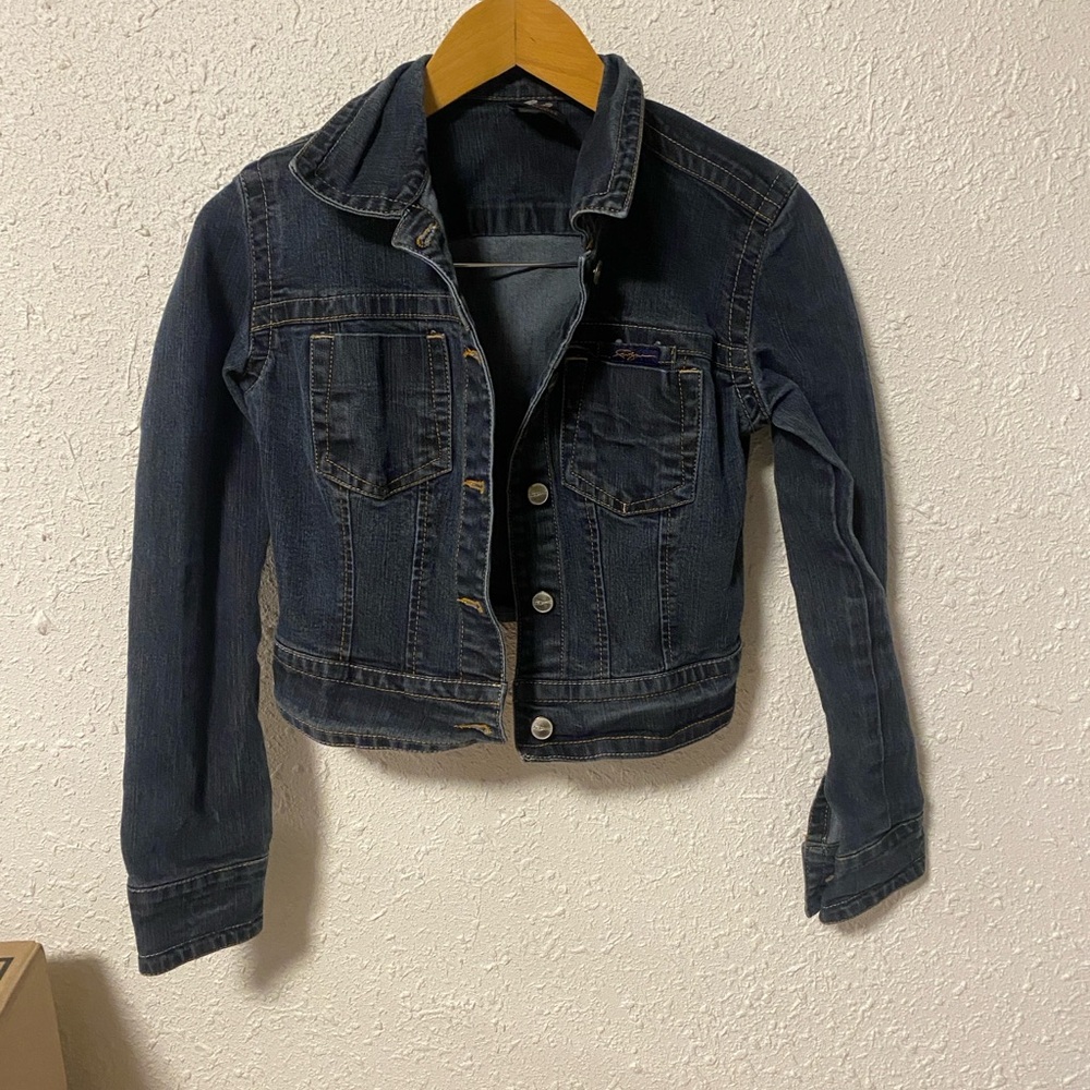 FUBU Dark Blue Jean Jacket cropped